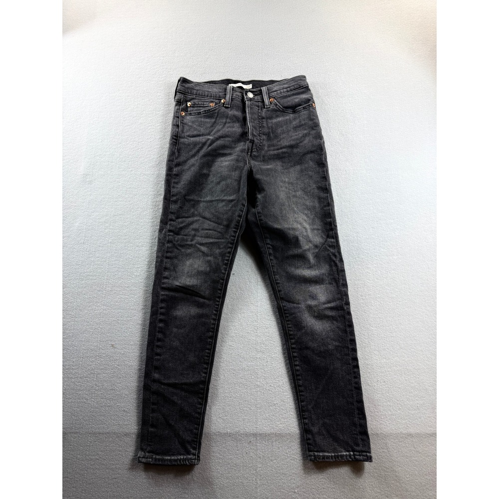 Levi's Wedgie Skinny Jeans Women 27 Black High Rise Button Fly 27x26